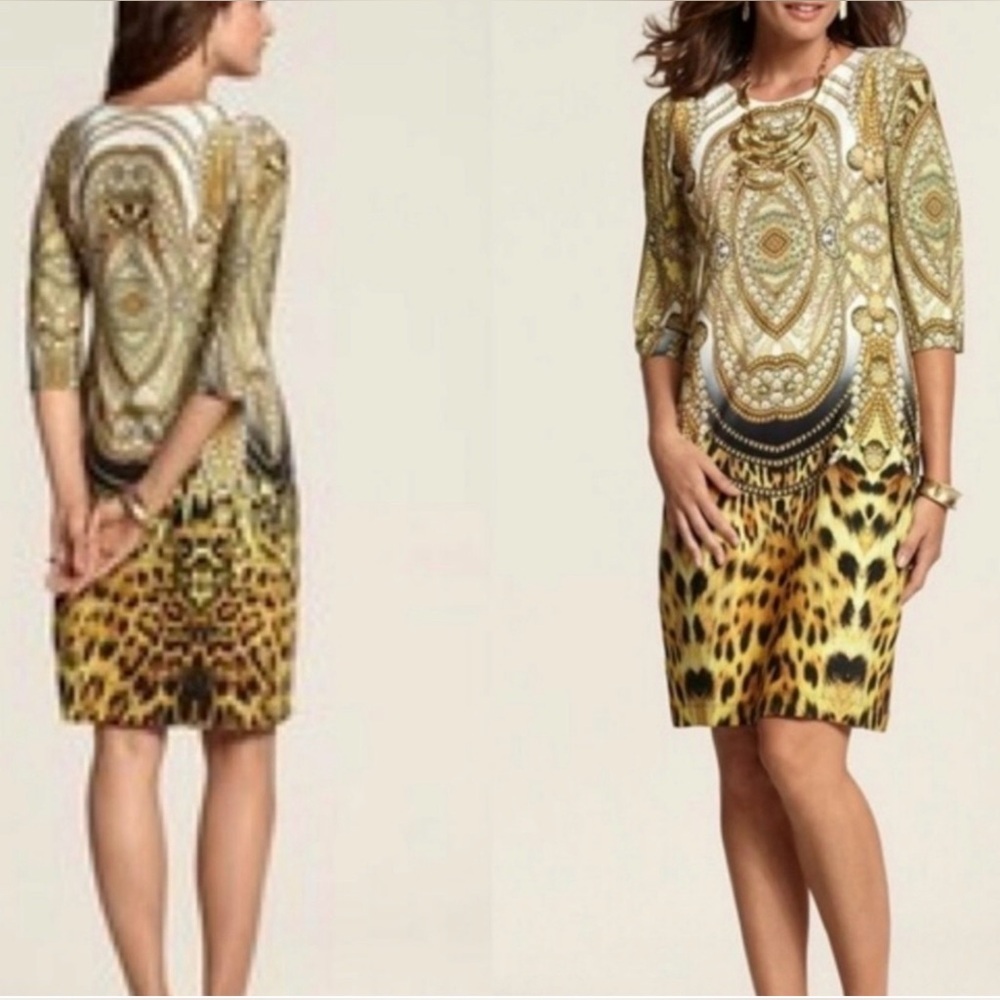 Chico’s Natalie Status Print Midi Dress - Picture 11 of 11